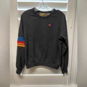 Aviator Nation rugby stitch crew sweatshirt